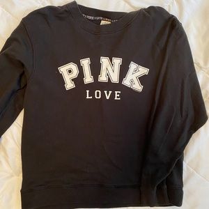 Victoria’s Secret PINK black crew neck sweatshirt